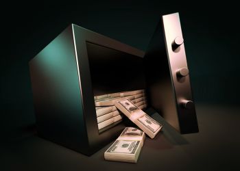 Open safe full of cash